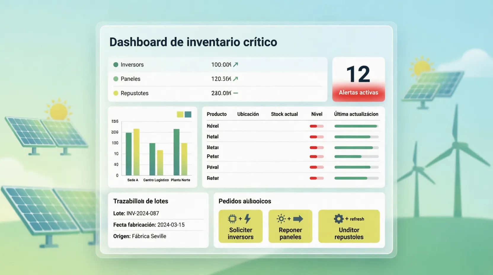 Sistema Inventario Stock Energias Renovables