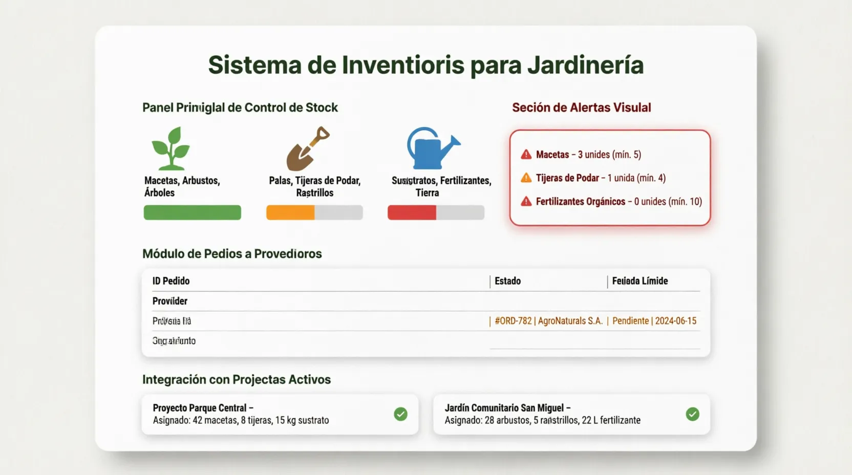 Software Control Insumos Jardineria Paisajismo