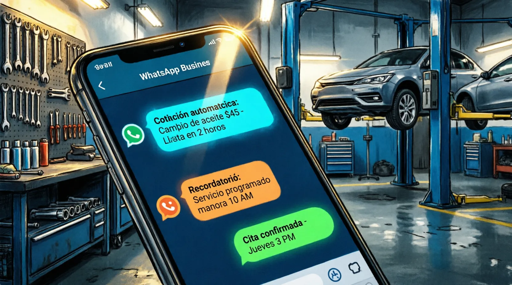 whatsapp taller mecanico automatizacion