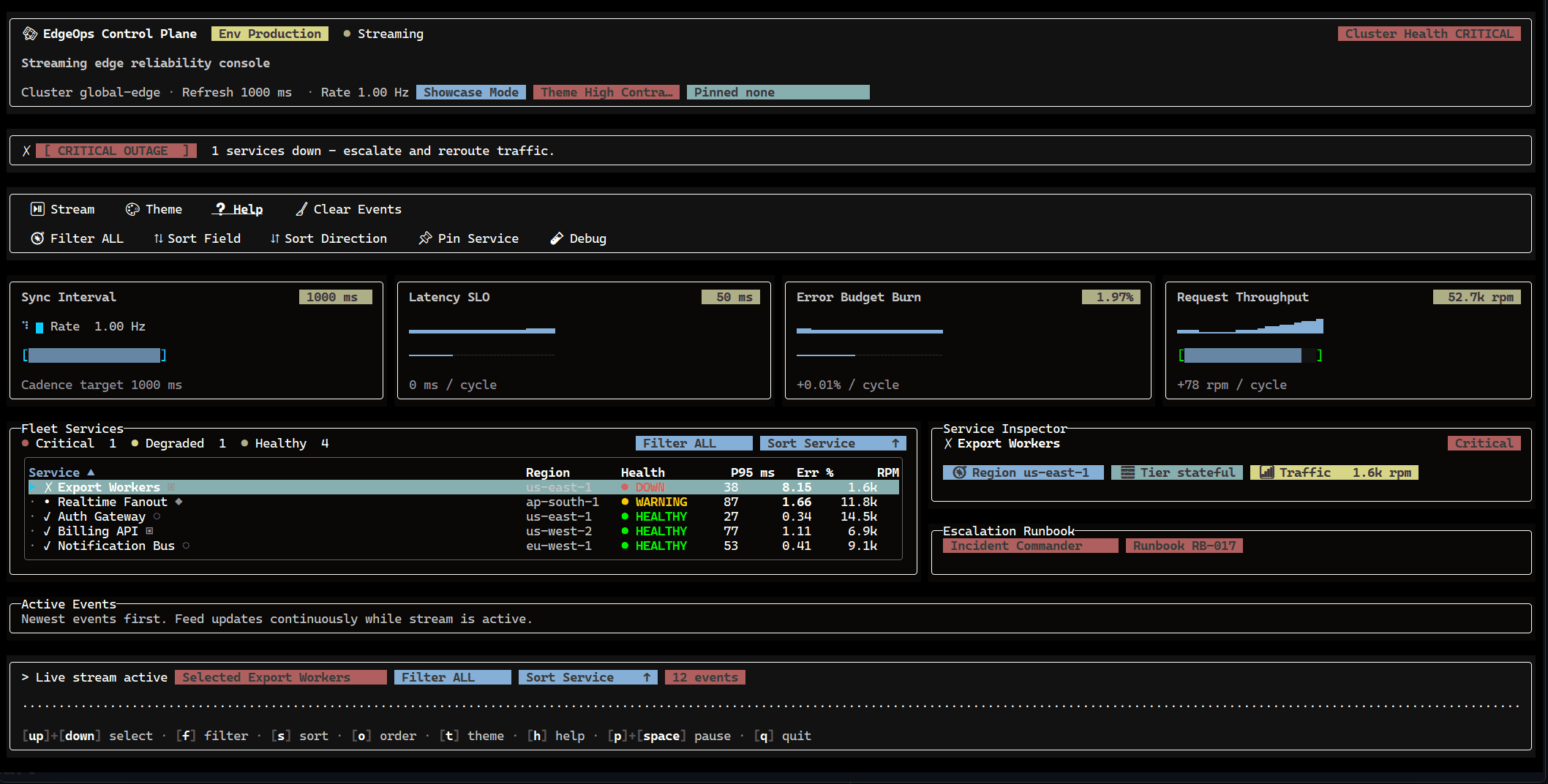 Rezi command console demo