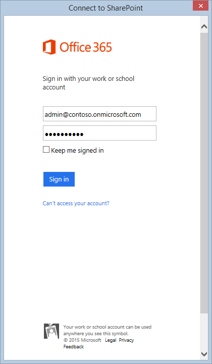 Signing in to Office 365