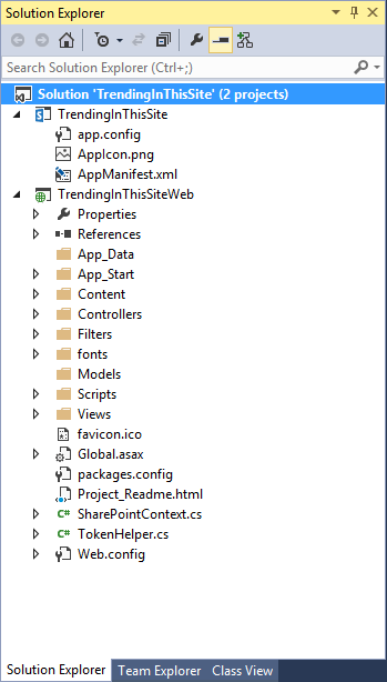 Visual Studio solution with two projects