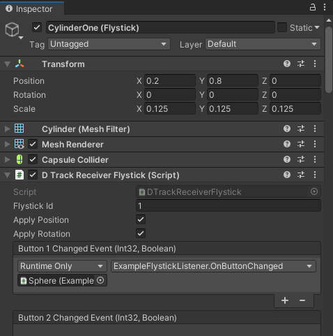 Figure: Unity Flystick inspector