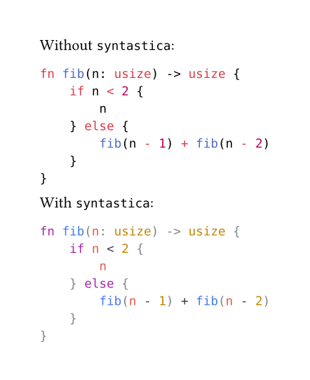 Comparison between normal and syntastica highlighting