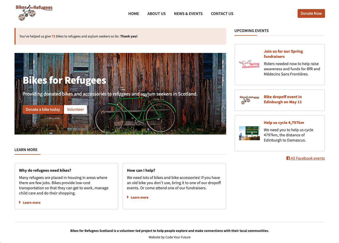 Bike For Refugees: final design