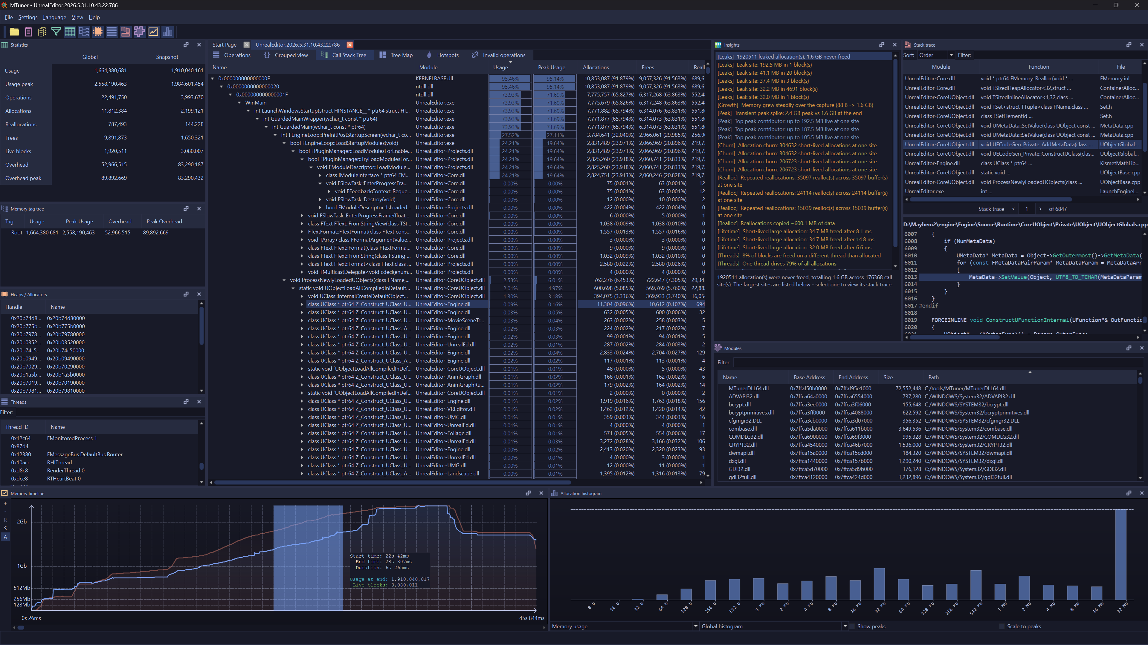 MTuner screenshot