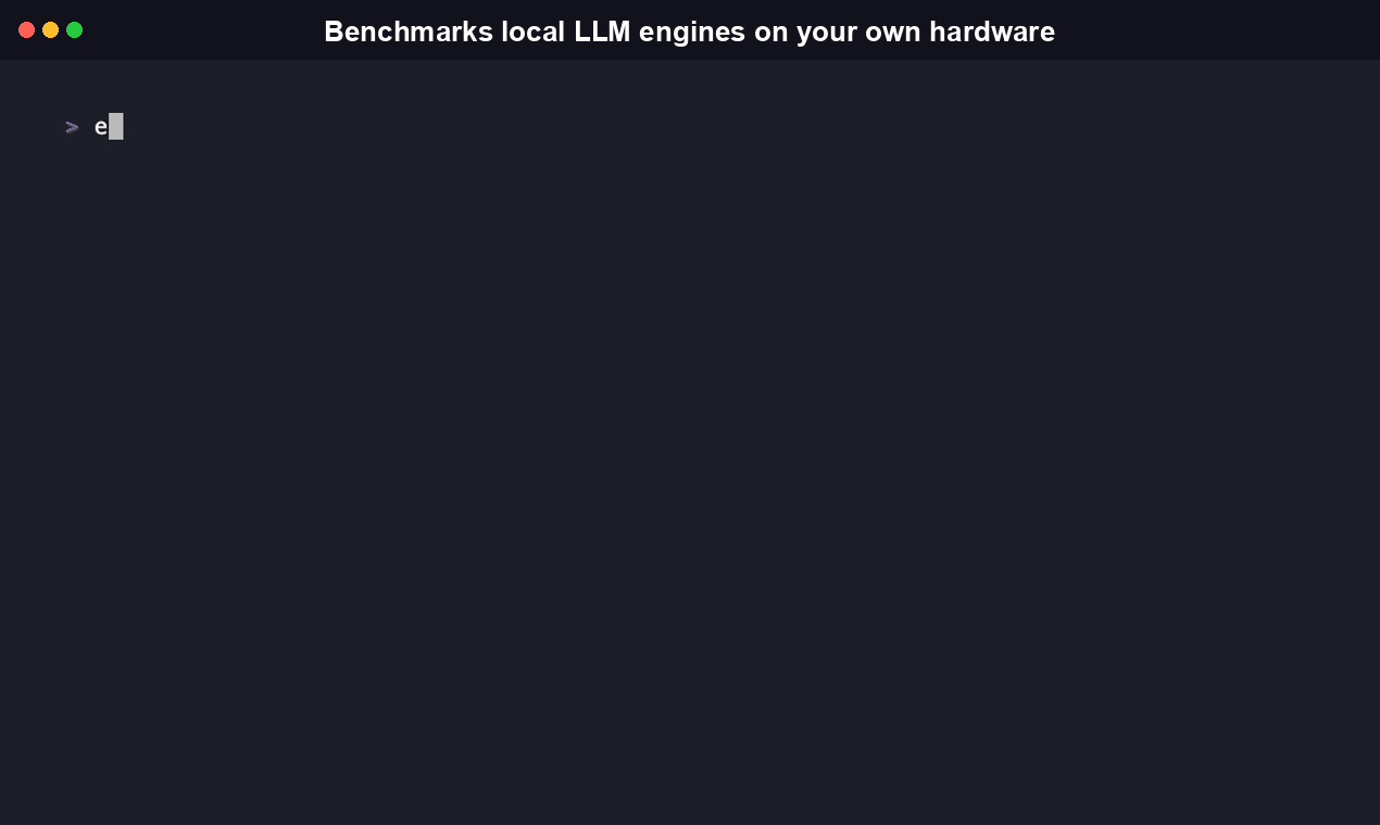InferBench install and first run: pip install inferbench-cli, then a live omlx benchmark reporting real tokens/second and a recommendation
