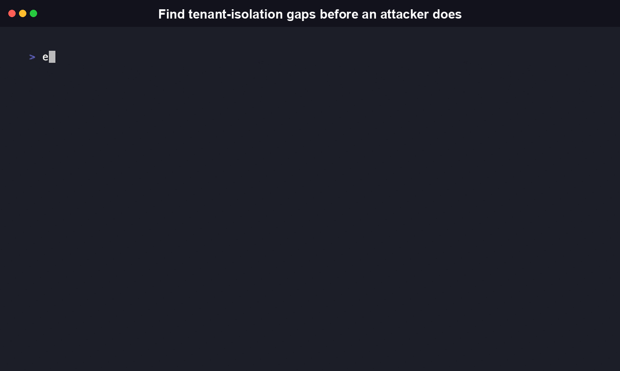 TenantGuard install and first scan: npm install -g tenantguard-cli, then tenantguard scan --demo, showing real FAIL findings against the bundled synthetic deployment fixture