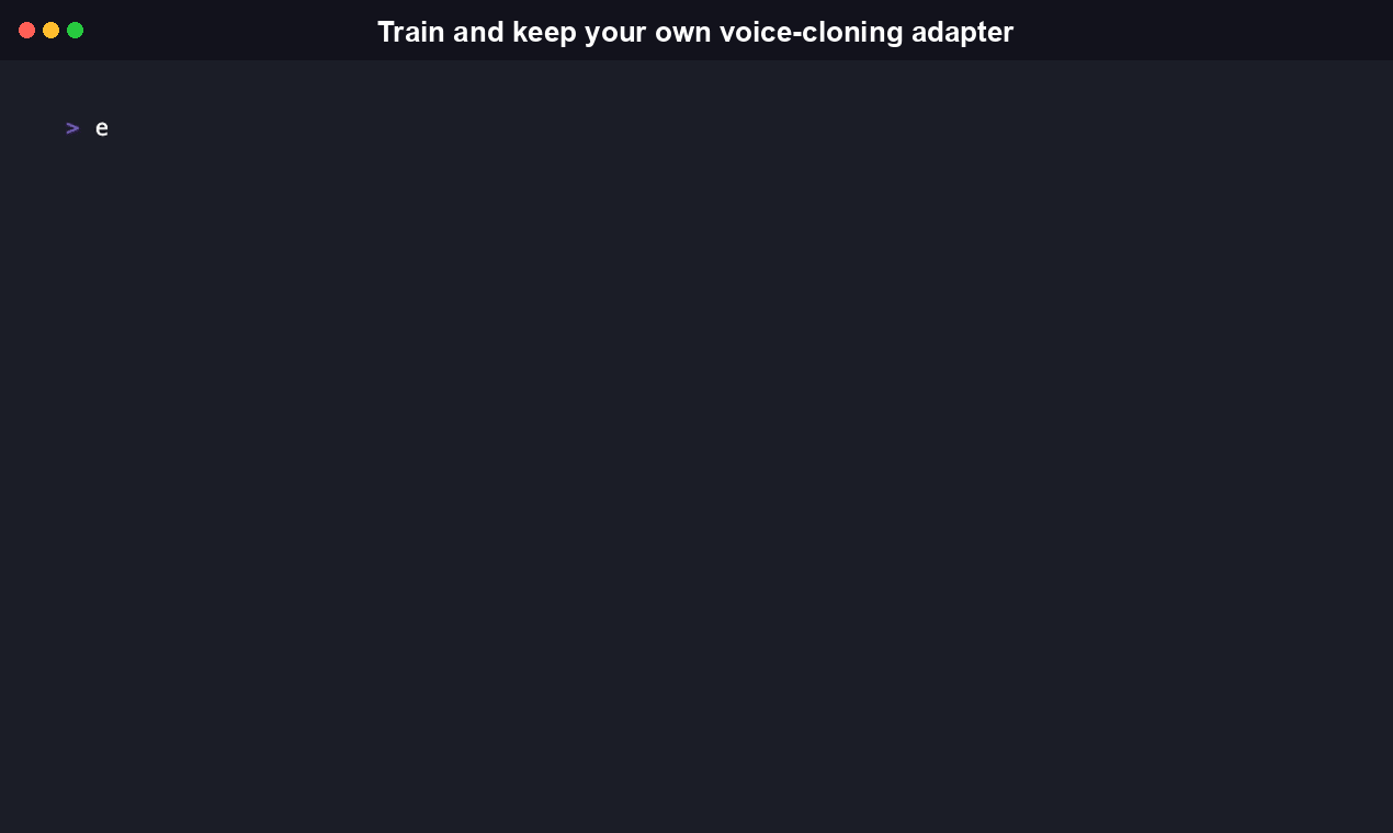 Terminal recording of installing ownvoice-cli with pip into a fresh virtual environment, then running ownvoice --version and ownvoice --help to show the real CLI and its three subcommands.