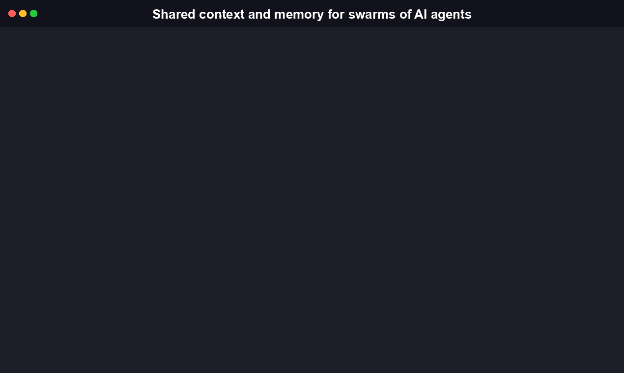 swarmmesh demo: starting a mesh, registering an agent, writing context and memory, then querying memory back