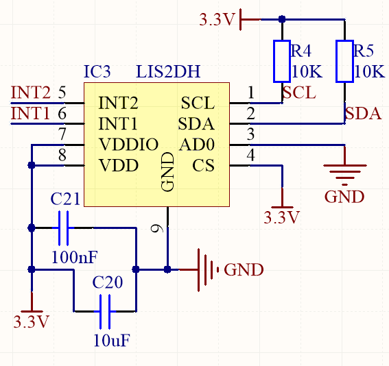 LIS2DH wiring diagram