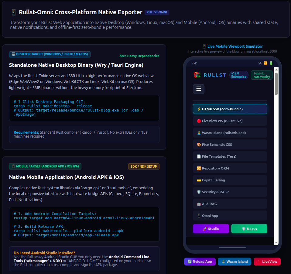 Rullst Omni Mobile & Desktop Simulator
