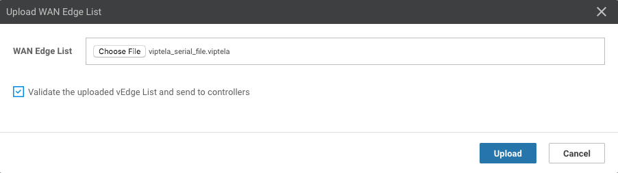 Upload WAN Edge List