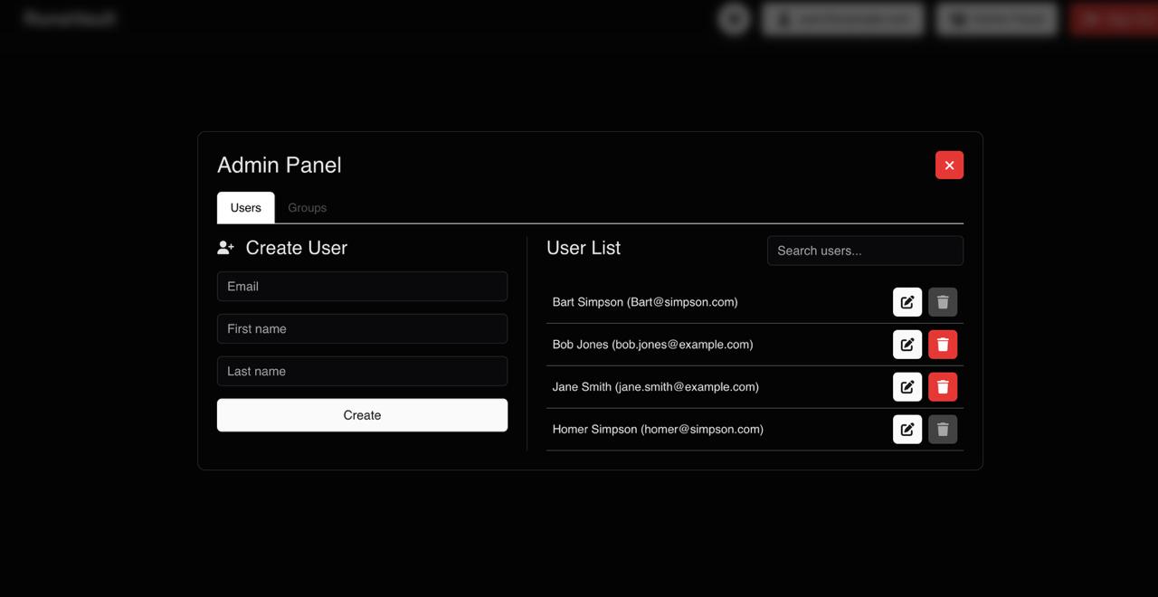 RunaVault Admin Page