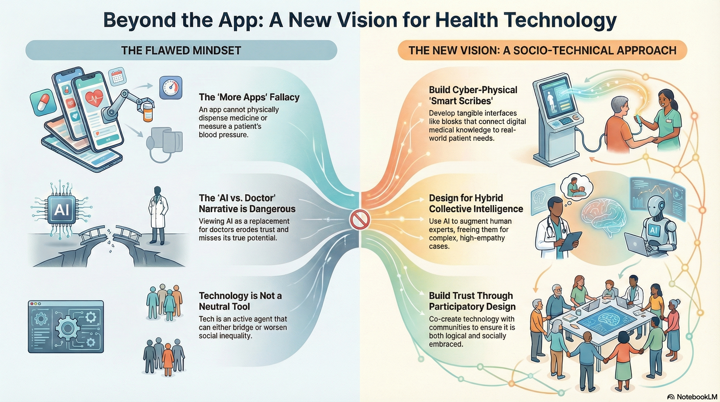 Visual infographic defining the gap of the current health technology