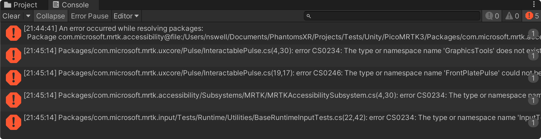 Error-Miss-GraphTools