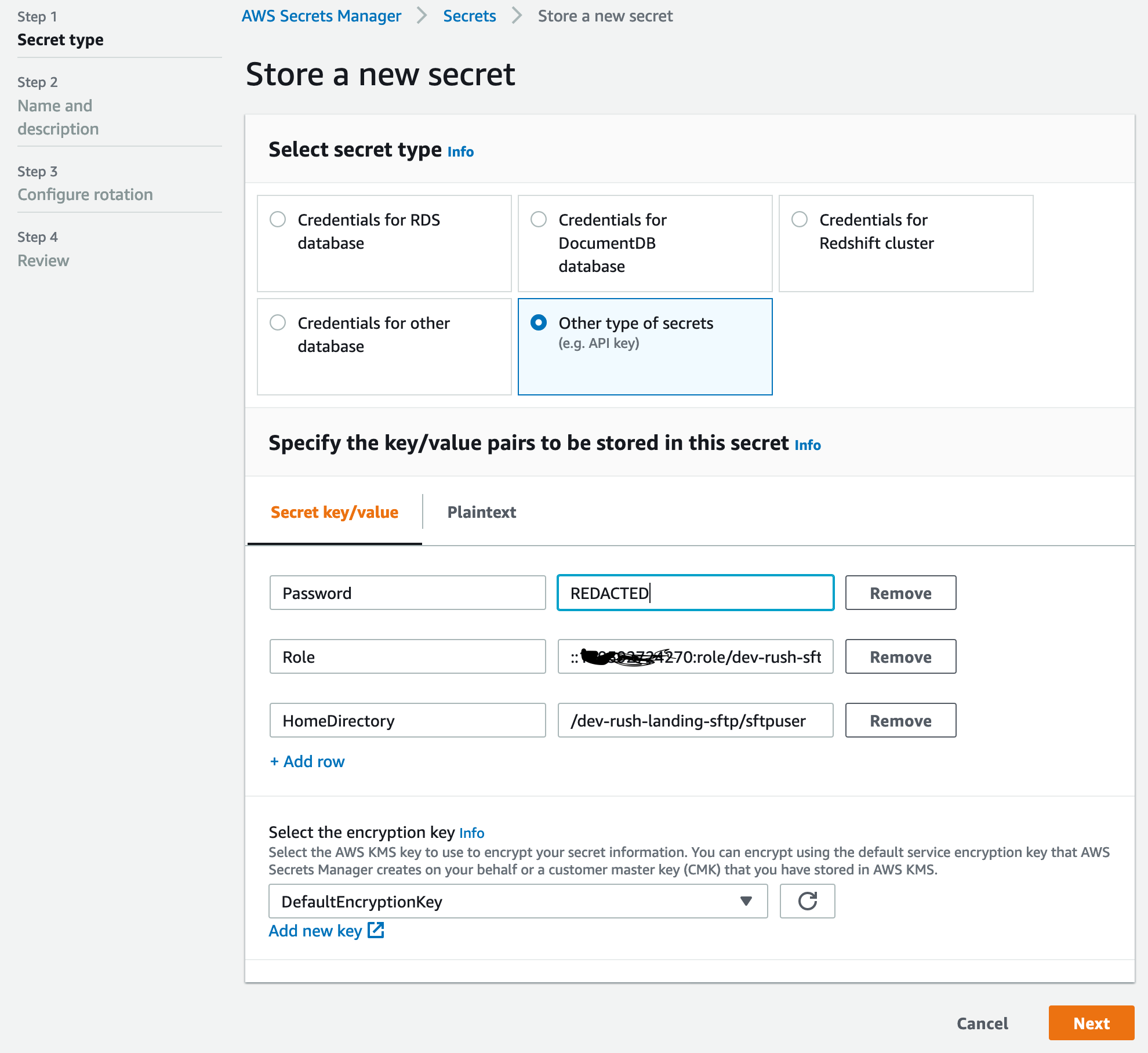 SFTP User Setup 1