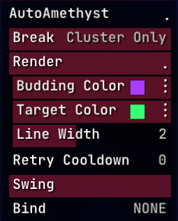 AutoAmethyst Module Settings
