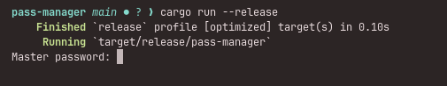 Master password prompt