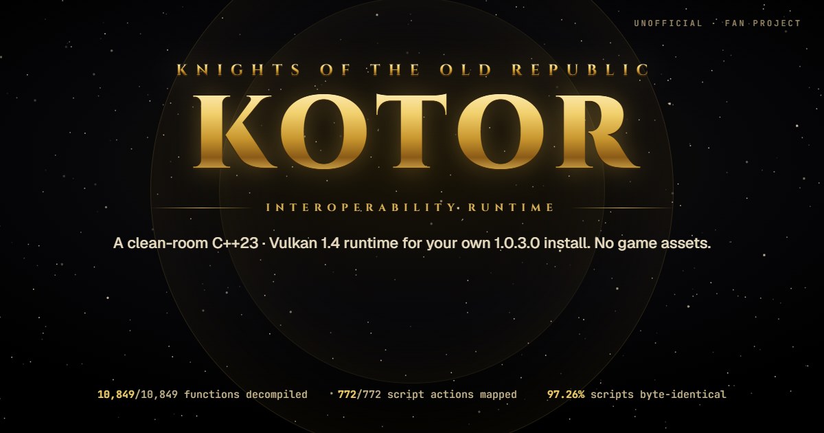 KotOR 1 Interoperability Runtime: cover