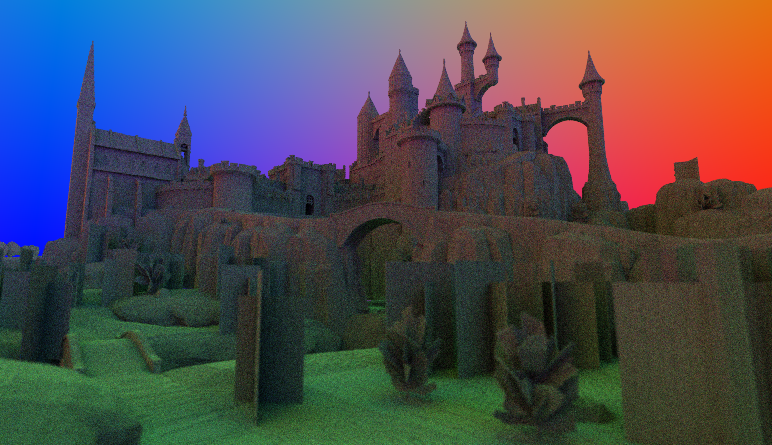 Epic Citadel at 32K^3 rendered using path tracing