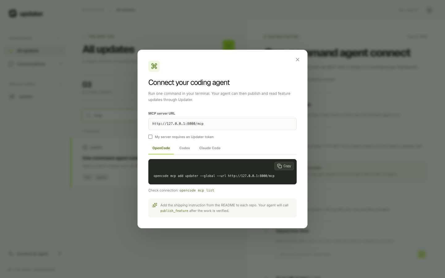 Typing mcp in search filters the ship log to matching updates