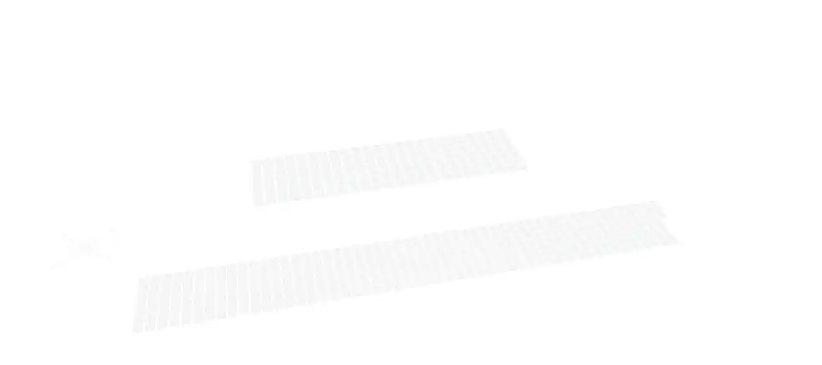 My contribution graph as a 3D skyline, scanned by a drone, next to the weekday-by-hour rhythm of my commits