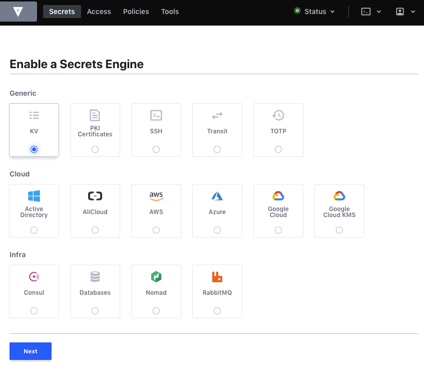Vault Secret Engine Selection