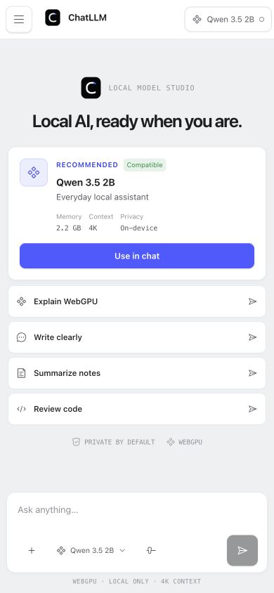 ChatLLM Web mobile layout