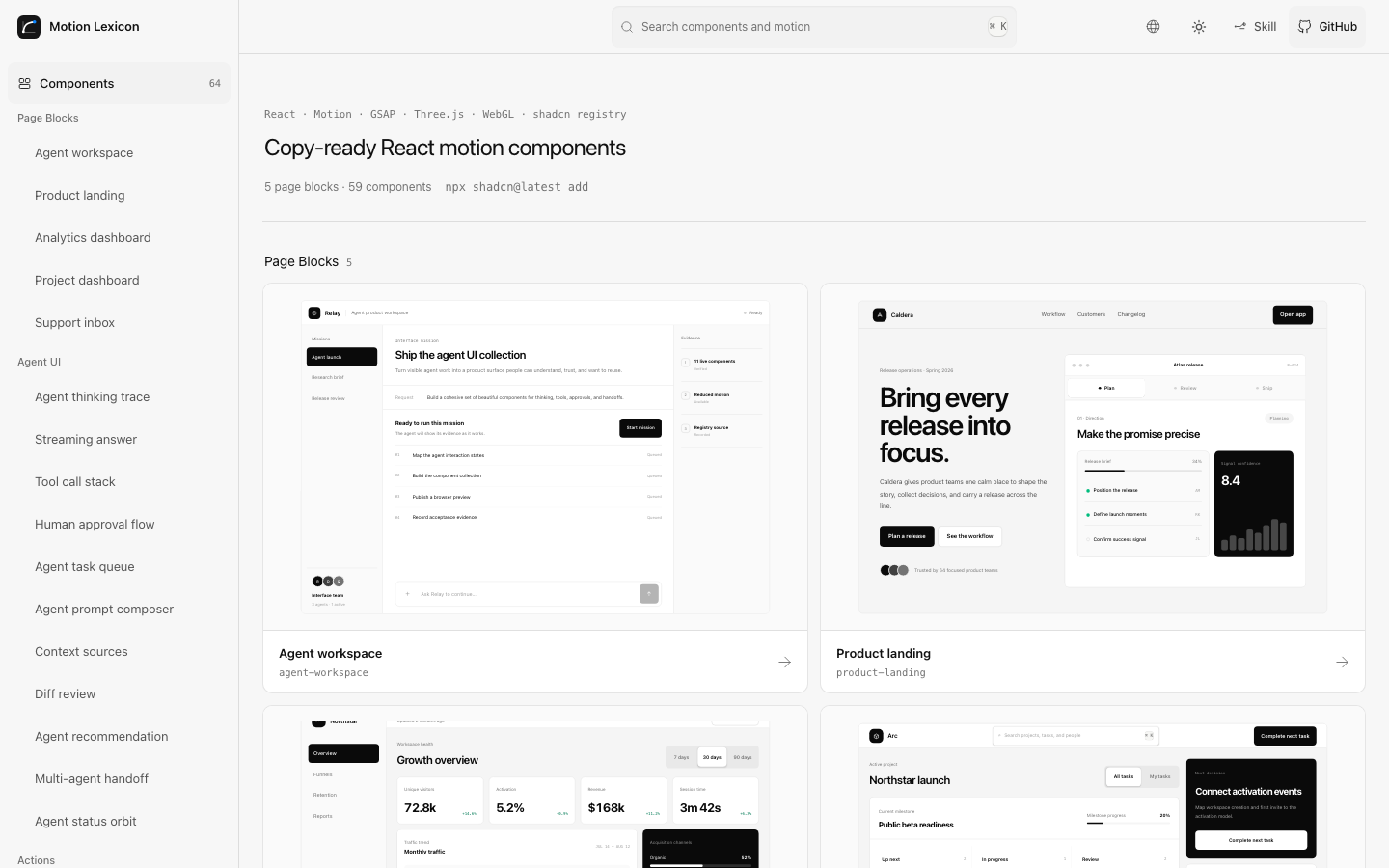 Motion Lexicon component directory