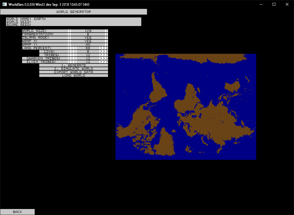 Screenshot of upside-down earth map