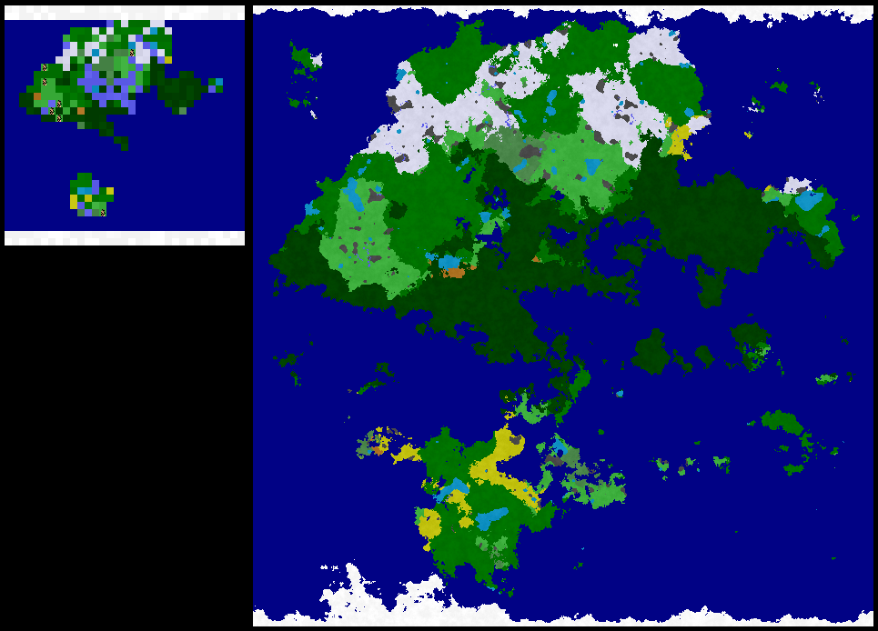 Screenshot of extra small and extra large map