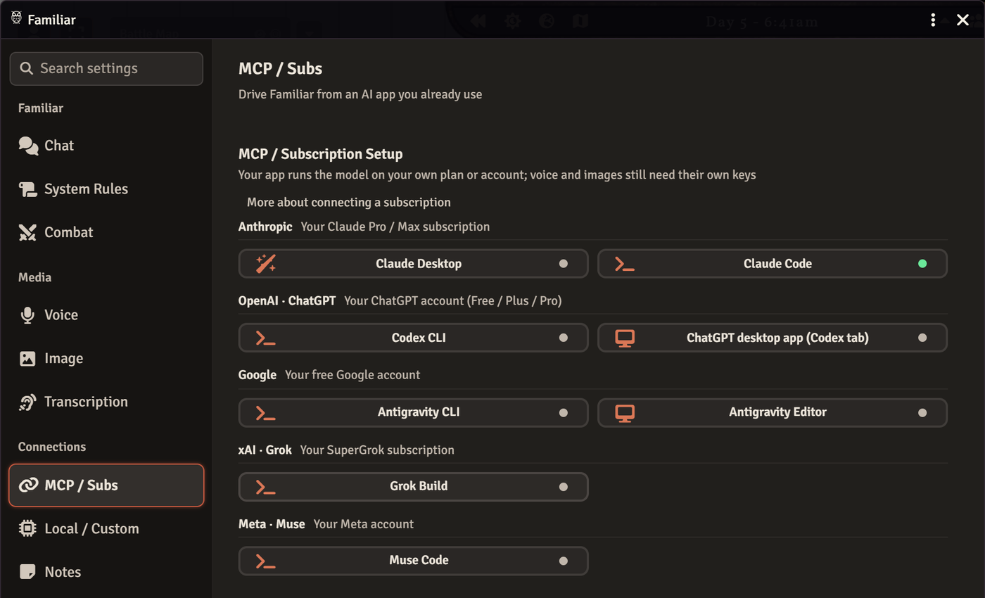 The MCP setup wizard with its eight host cards