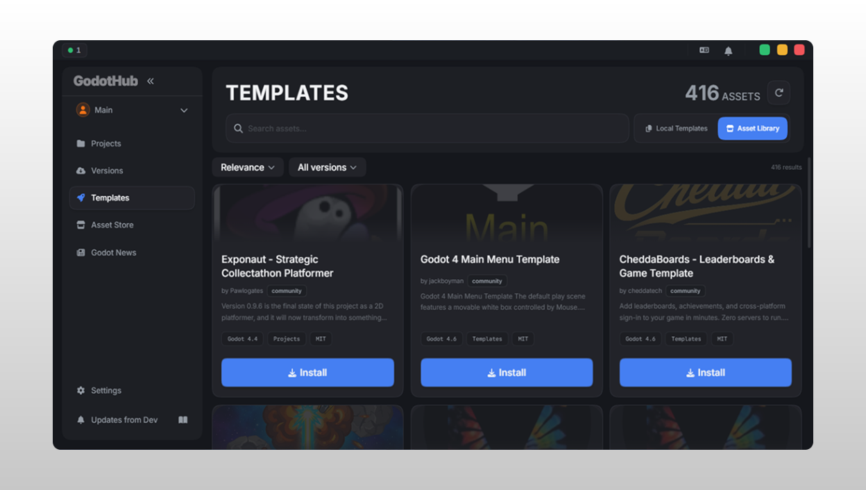 Templates View