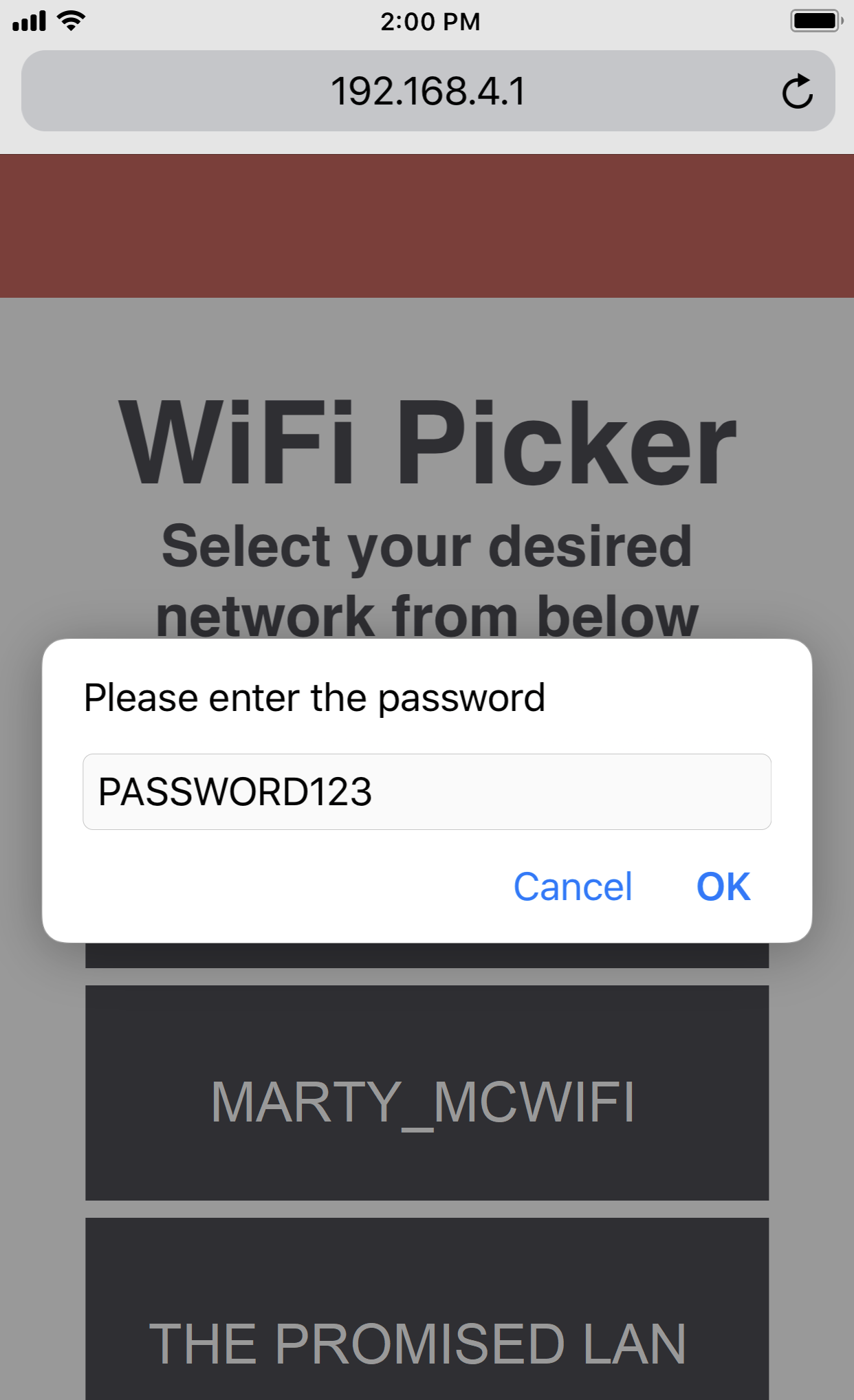 Password Page