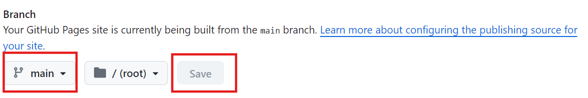 Set branch to main