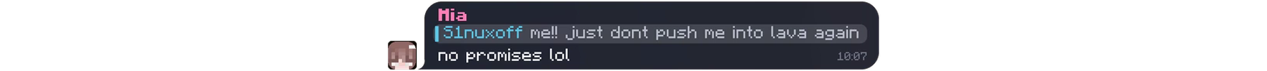 Mia replies to a message with a quote