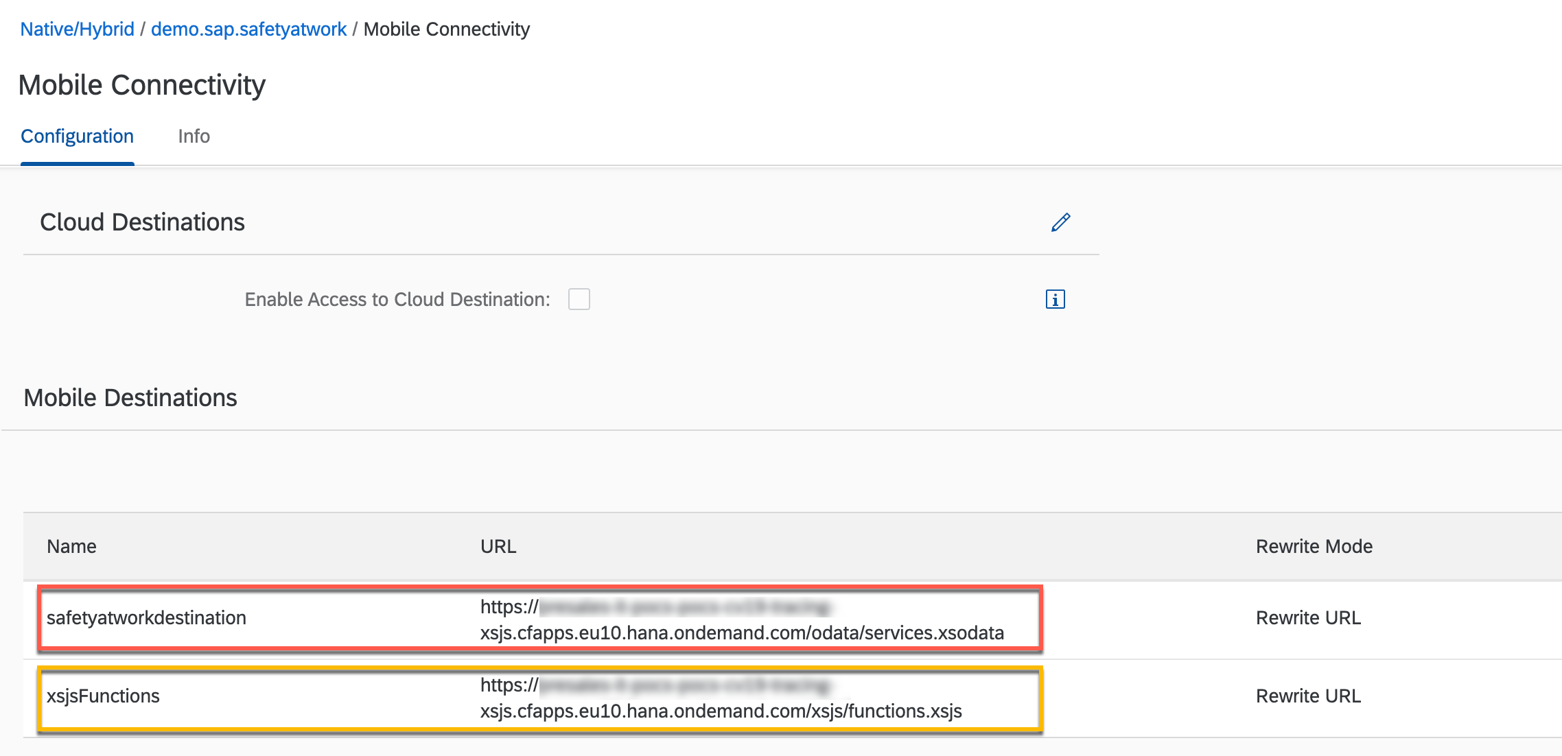 Mobile connectivity details