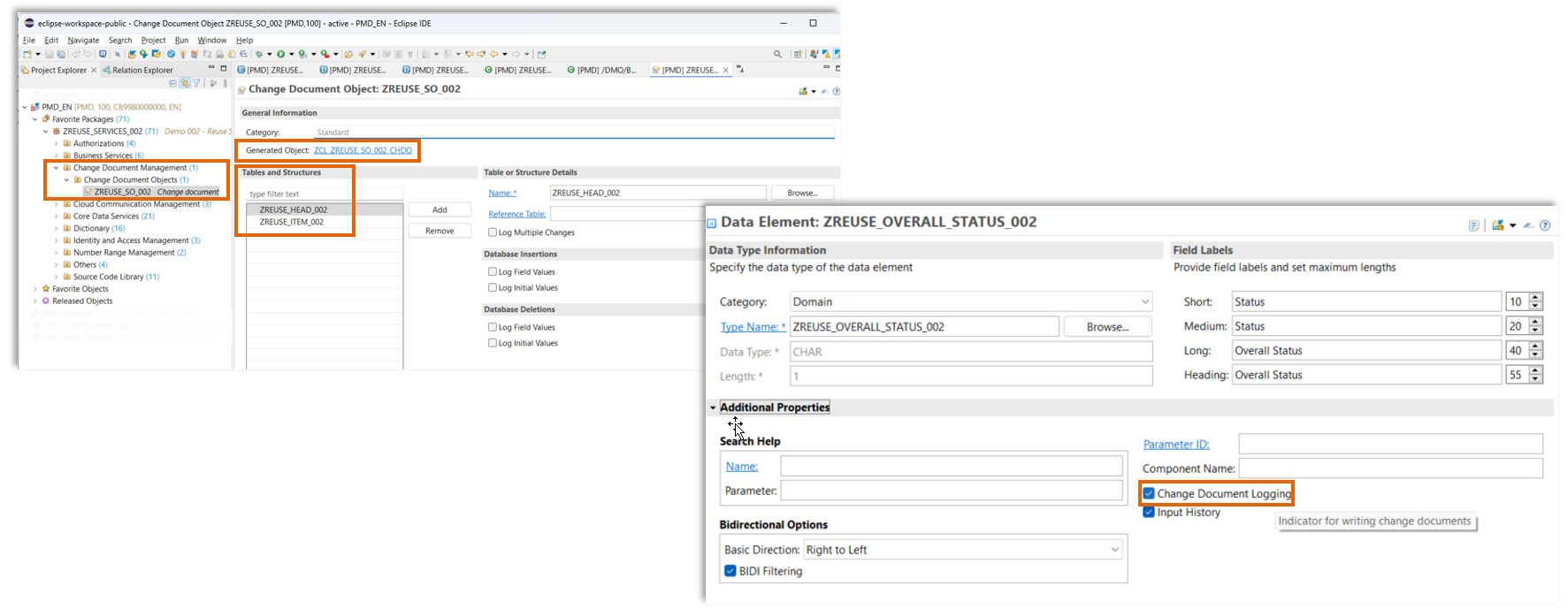 change document logging