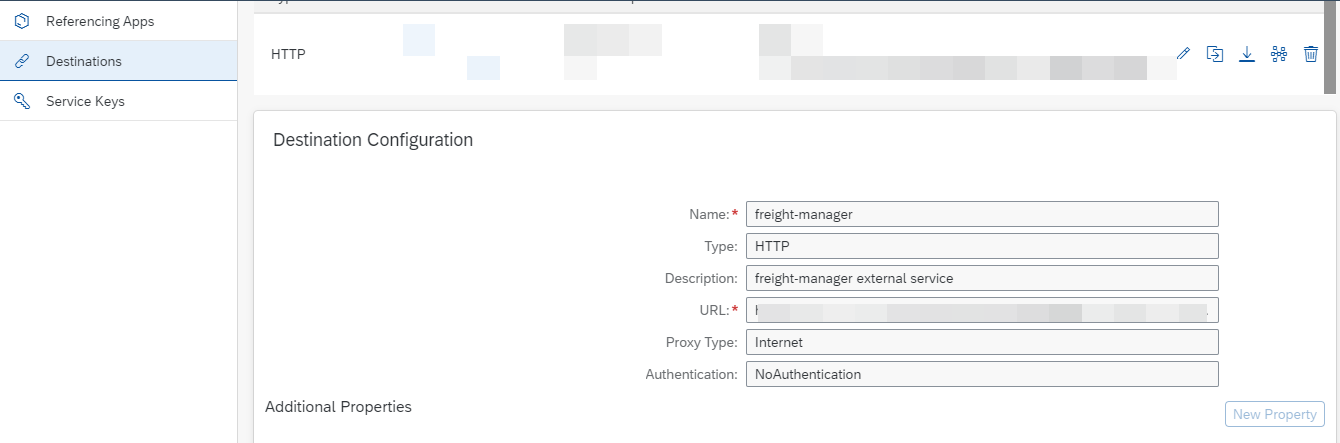 Destination Configuration