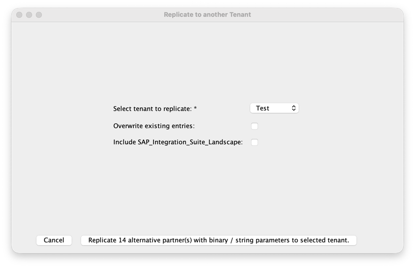 Replication Dialog