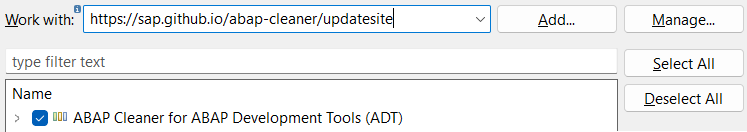 ABAP cleaner plug-in for ABAP Development Tools - installation