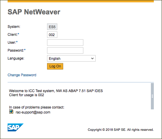 Initial login - Gateway Web GUI