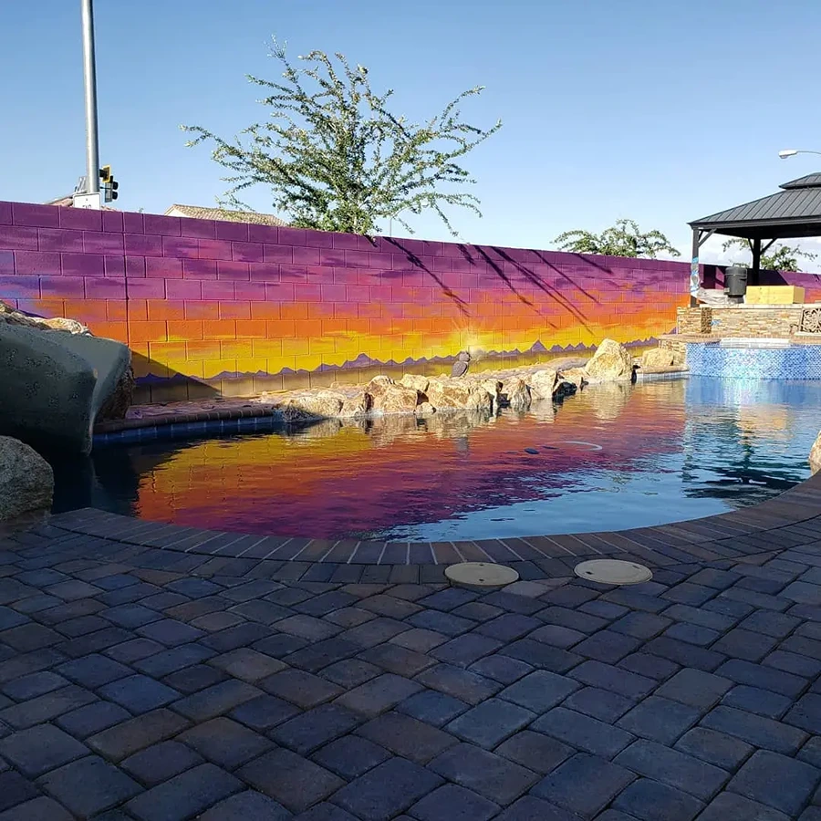 Vibrant street art mural on a large wall