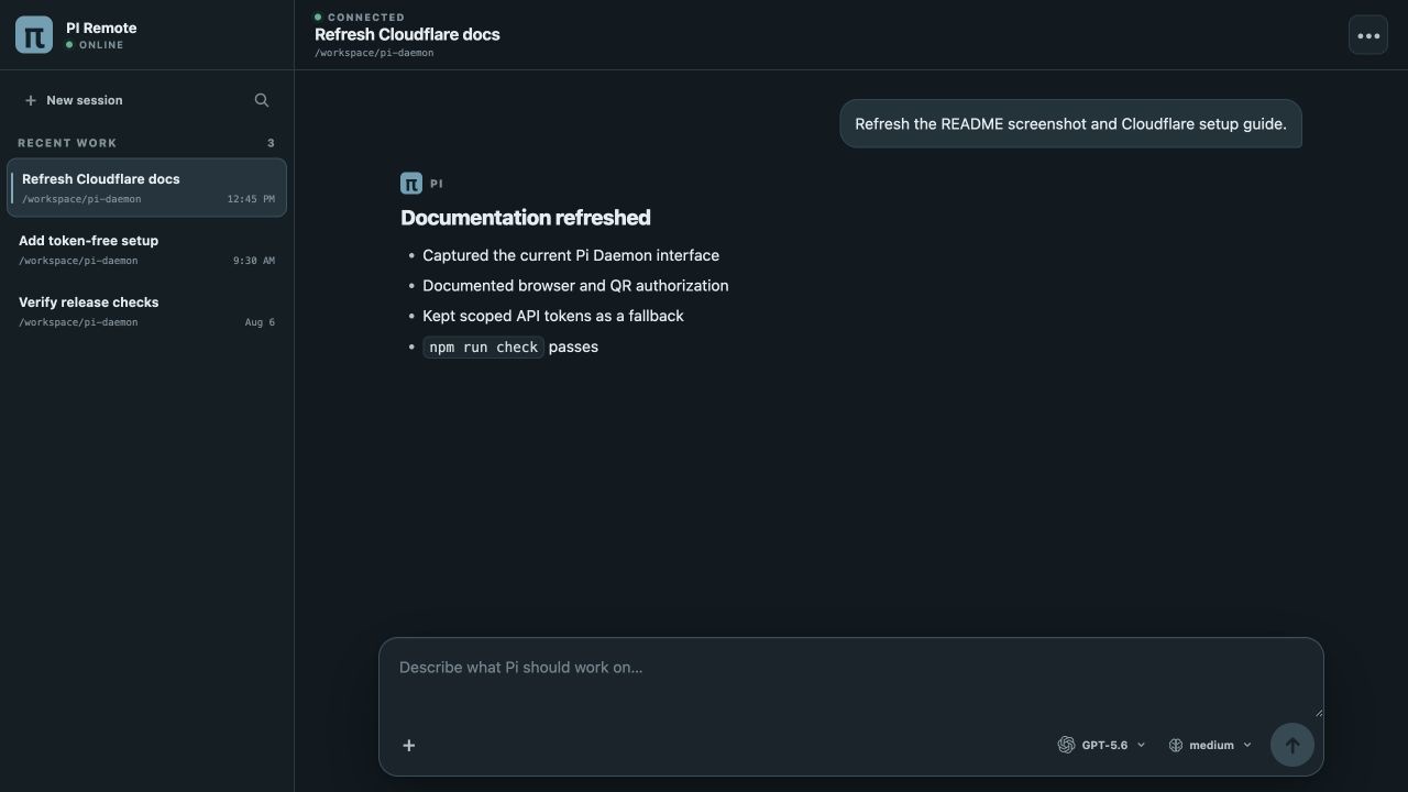 Pi Daemon web interface