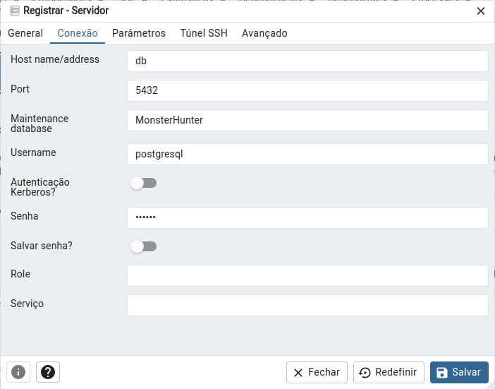 Configuração do servidor