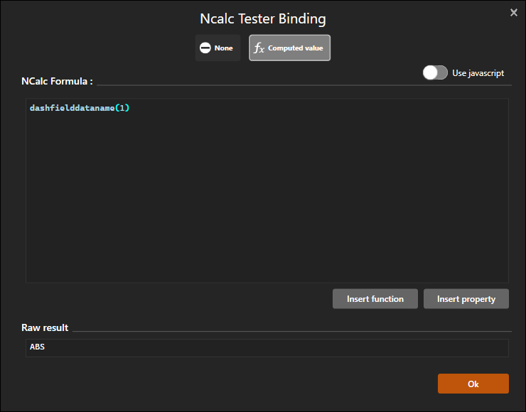 Example how to use the NCalc function for data field