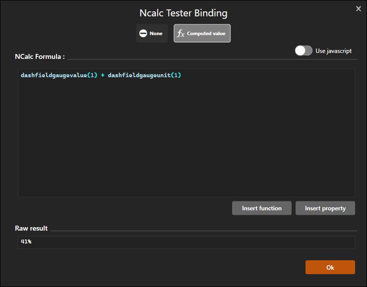 Example how to use the NCalc function for gauge field