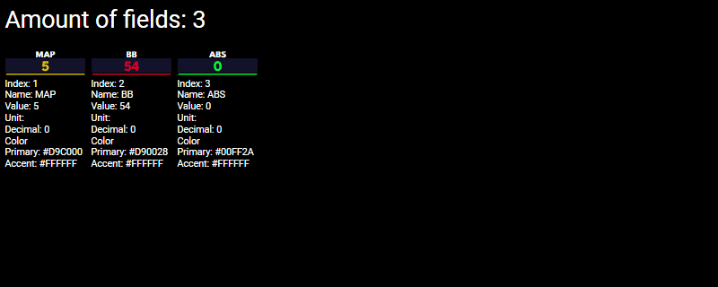 Demo that shows fields can be changed and amount of fields can be changes as well