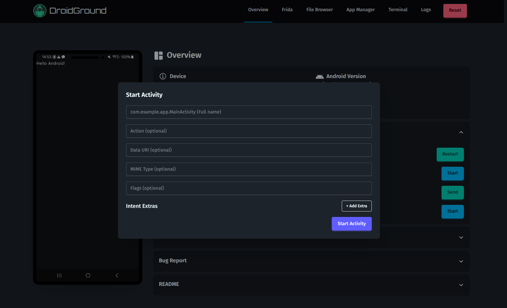 Screenshot Start Activity